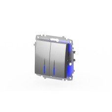 Выключатель двухклавишный с подсветкой ELBI Zena Vega 609-011000-203