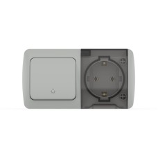 Выключатель + розетка с заземлением ELBI Eva 554-011500-925
