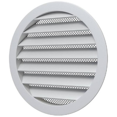 Решетка вентиляционная круглая D150 алюминиевая с фланцем D125, 12,5РКМ
