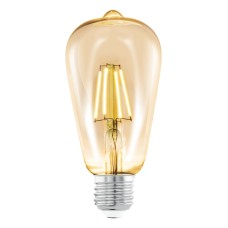 Лампа светодиодная филаментная Eglo E27 4W 2200К янтарь 11521