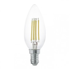Лампа светодиодная филаментная Eglo E14 4W 2700К прозрачная 11496