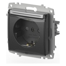 Розетка с заземлением и со шторкой, без рамки с крышкой Elbi Eleсtriс Zena Vega 609-011000-219