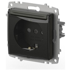 Розетка с заземлением и со шторкой, без рамки с крышкой Elbi Eleсtriс Zena Vega 609-011100-219