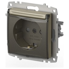 Розетка с заземлением и со шторкой, без рамки с крышкой Elbi Eleсtriс Zena Vega 609-011400-219