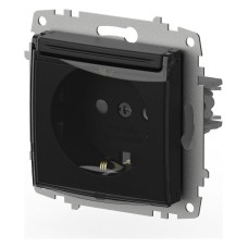 Розетка с заземлением и со шторкой, без рамки с крышкой Elbi Eleсtriс Zena Vega 609-014800-219