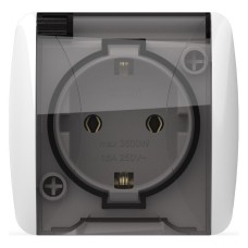 Розетка с заземлением с крышкой Elbi Eleсtriс Alsu 7 504-010215-218