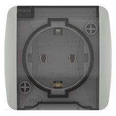Розетка с заземлением с крышкой Elbi Eleсtriс Eva 554-011500-218