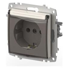 Розетка с заземлением с крышкой, без рамки Elbi Eleсtriс Zena Vega 609-010200-218