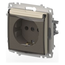 Розетка с заземлением с крышкой, без рамки Elbi Eleсtriс Zena Vega 609-010300-218