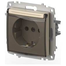 Розетка с заземлением с крышкой, без рамки Elbi Eleсtriс Zena Vega 609-012500-218