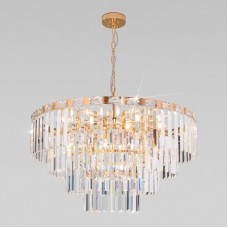 Подвесная люстра Eurosvet Elegante 10130/10 золото/прозрачный хрусталь Strotskis a060643