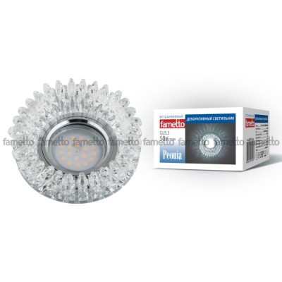 Встраиваемый светильник Fametto Peonia DLS-P113 GU5.3 CHROME/CLEAR
