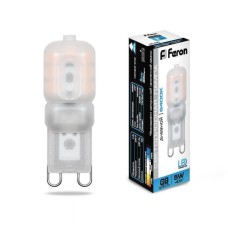 Лампа светодиодная Feron G9 5W 6400K Прямосторонняя Матовая LB-430 25638
