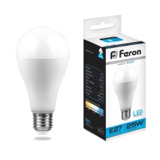 Лампа светодиодная Feron E27 25W 6400K Шар Матовая LB-100 25792