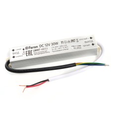Трансформатор для светодиодной ленты Feron LB007 30Вт 12В IP67 48053