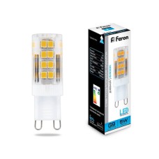 Лампа светодиодная Feron G9 5W 6400K Прямосторонняя Матовая LB-432 25771