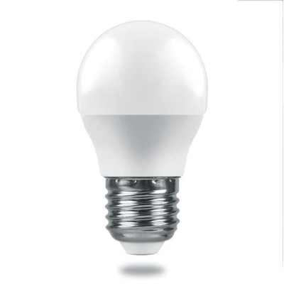 Лампа светодиодная Feron E27 6W 6400K шар матовый LB-1406 38070