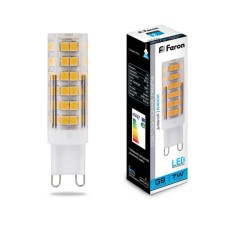 Лампа светодиодная Feron G9 7W 6400K Прямосторонняя Матовая LB-433 25768
