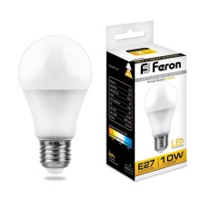 Лампа светодиодная Feron E27 10W 2700K Шар Матовая LB-92 25457