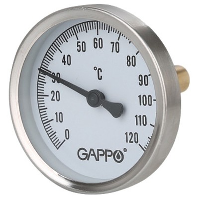 Термометр Gappo биметаллический с погружной гильзой 1/2