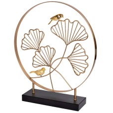 Статуэтка Листья с двумя золотыми птичками Garda Decor 55RD3153