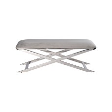 Банкетка св.-серый велюр/хром см Garda Decor 47ED-019BAN-SVSER