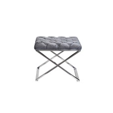 Банкетка велюр серый/хром см Garda Decor GY-BEN8008-GR