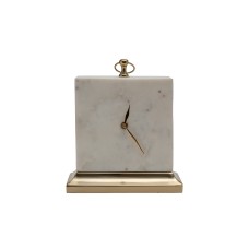 Часы настольные белый мрамор h25см Garda Decor 79MAL-5886-25