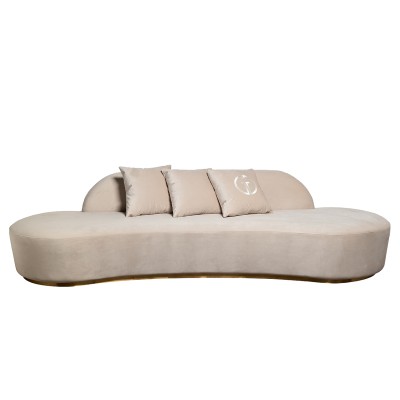 Диван Lea трехместный, велюр кремовый см Garda Decor 87YY-DIV2262