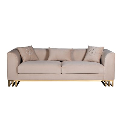 Диван Lucerne трехместный велюр бежевый см Garda Decor 102AN-20493
