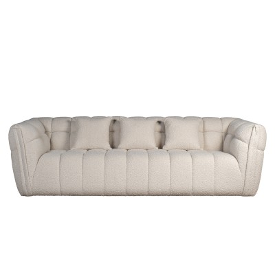 Диван Prato трехместный букле белый см Garda Decor ZW-26803