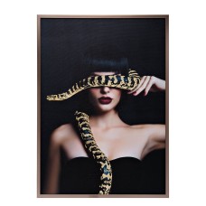 Холст "Девушка со змеей"см,багет латунь, поталь Garda Decor 89VOR-GIRL/SNAKE-1