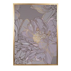 Холст "Пион"  см, багет алюм(золото), золотая поталь Garda Decor 89VOR-PEONY