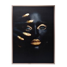 Холст "Темная девушка"см,багет латунь, поталь Garda Decor 89VOR-DARKGIRL-1