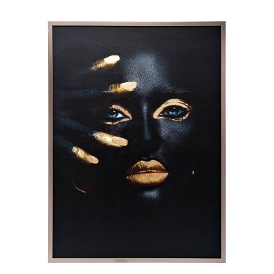 Холст "Темная девушка"см,багет латунь, поталь Garda Decor 89VOR-DARKGIRL-1