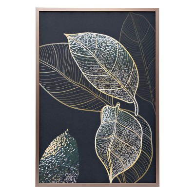 Холст "Золотые листья-1"  см, багет( латунь),поталь Garda Decor 89VOR-GOLDEN LEAVES-1