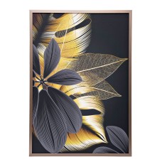 Холст "Золотые листья-4"  см, багет( латунь),поталь Garda Decor 89VOR-GOLDEN LEAVES-4
