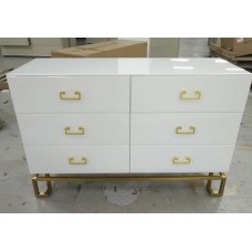 Комод 6 ящиков белый/золото см Garda Decor KFG089