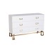 Комод 6 ящиков белый/золото см Garda Decor KFG089