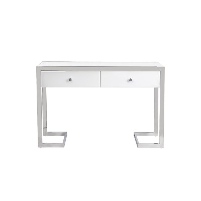 Консоль 2 ящика белая/хром  см Garda Decor KFG103