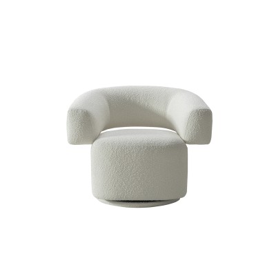 Кресло поворотное Lugano букле белое см Garda Decor 87YY-23071