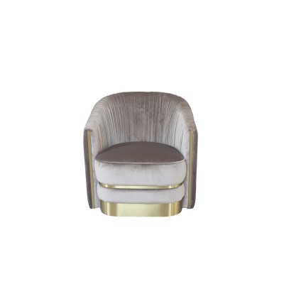 Кресло велюровое серо-коричневое см Garda Decor 87YY-1890-1 BRN