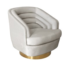 Кресло вращающееся, велюр кремовый см Garda Decor 87YY-19388 CRE