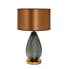 Лампа настольная сер-зел.стекло/плафон кор. h.60см Garda Decor K2TL-07233