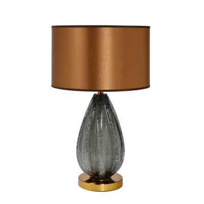 Лампа настольная сер-зел.стекло/плафон кор. h.60см Garda Decor K2TL-07233