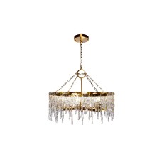 Люстра Tiara круглая латунь/стекло прозр. dh63см Garda Decor K2KG1102P-8A