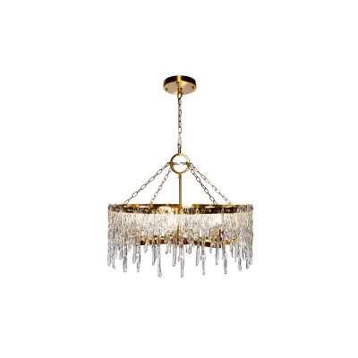 Люстра Tiara круглая латунь/стекло прозр. dh63см Garda Decor K2KG1102P-8A