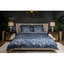 Пододеяльник принт тенсель Магнолия синий Garda Decor 144HF-10413