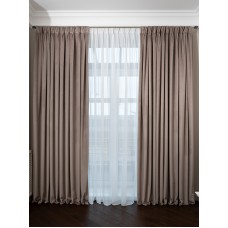 Портьера Silkу бежевая  димаут Garda Decor 121GD-00011