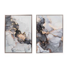 Постеры "Мрамор. Диптих-1" (2шт)*см,багет кэнвес, с поталью Garda Decor 89VOR-MARBLE5/2